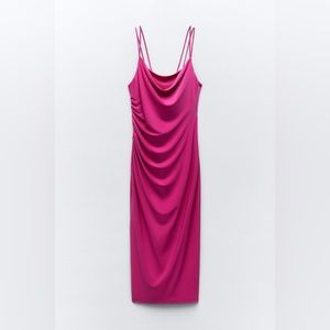DRAPED NECK DRESS